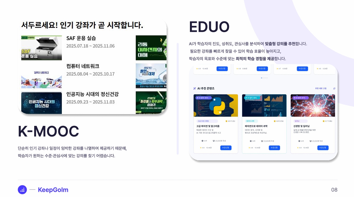 EDUO 추천 카드